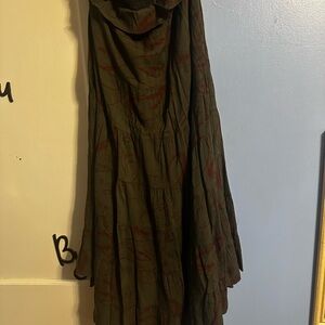 EARTHBOUND Olive and Red Maxi Skirt